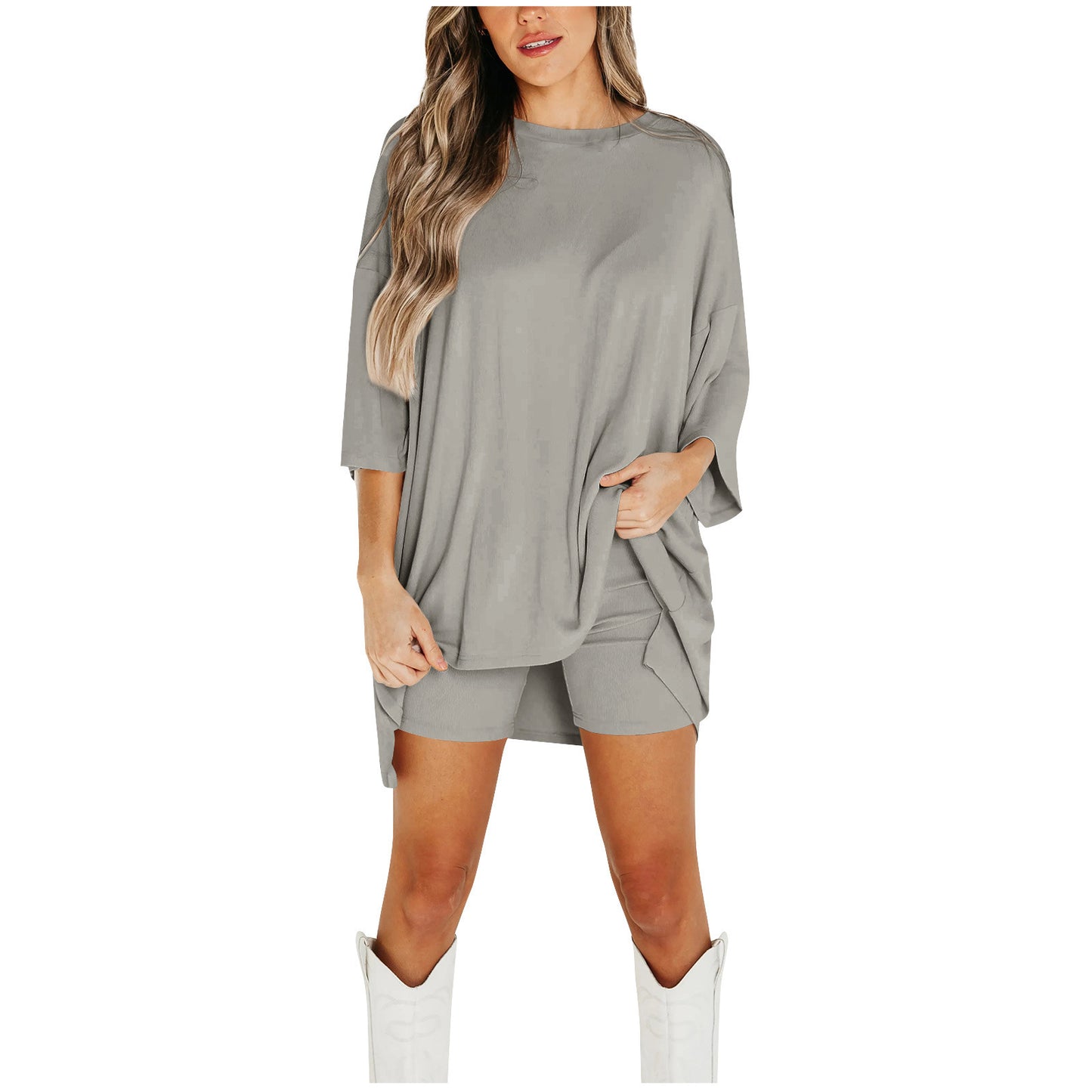 Summer Shorts Suit Loose Tee & Slim Pants Women