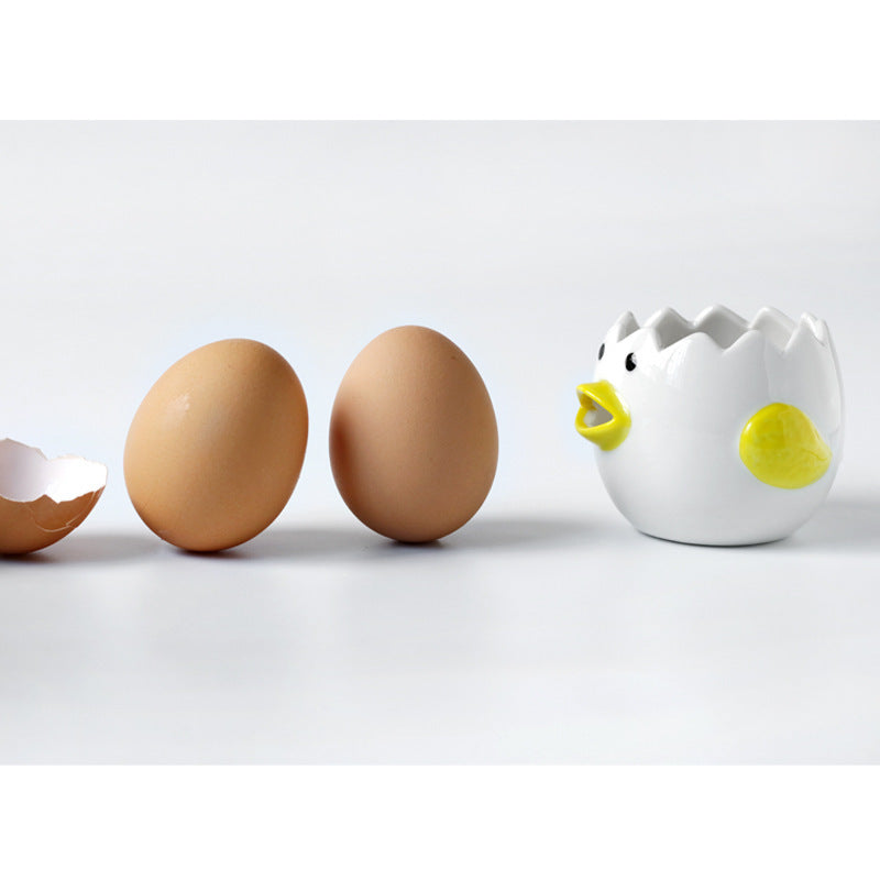 Cute Chicken Ceramic Egg Separator Practical Kitchen Accessory