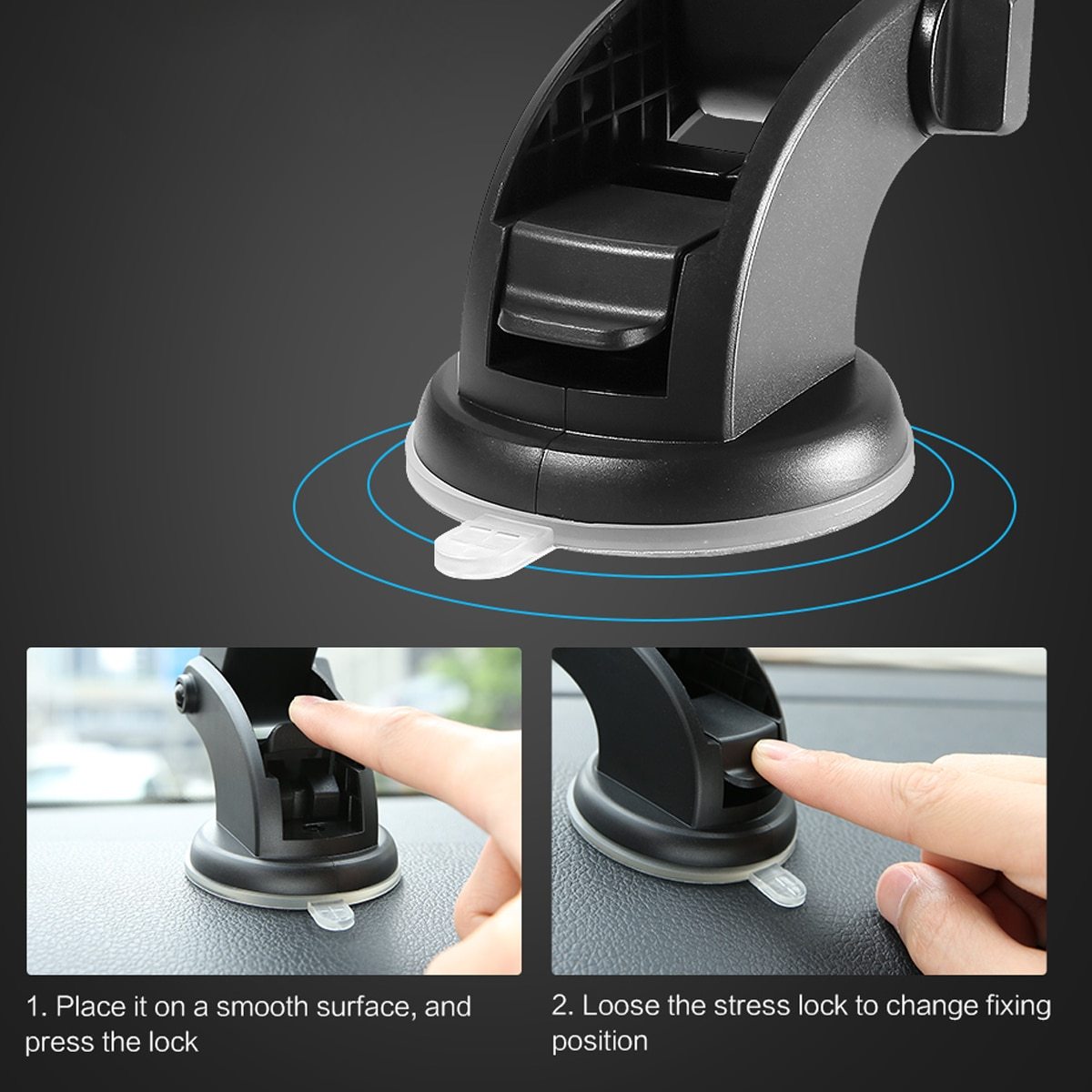 Telescopic Car Phone Holder with Suction Cup Mount