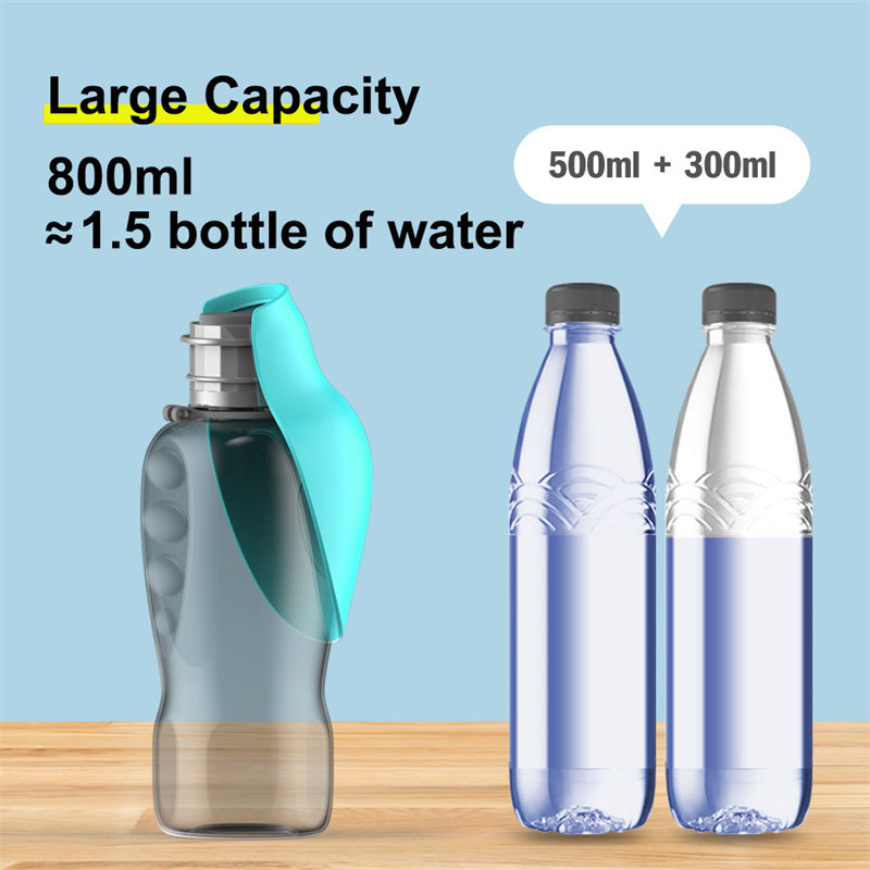 800ml Portable Leakproof Dog Water Bottle with Bow