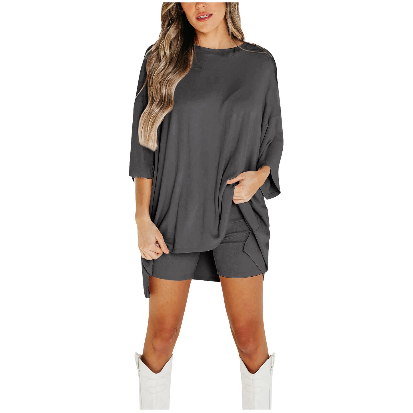 Summer Shorts Suit Loose Tee & Slim Pants Women