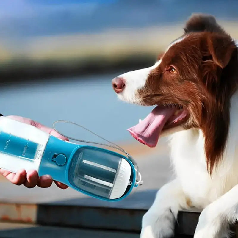 3-in-1 Portable Dog Water Bottle with Food & Waste Bag