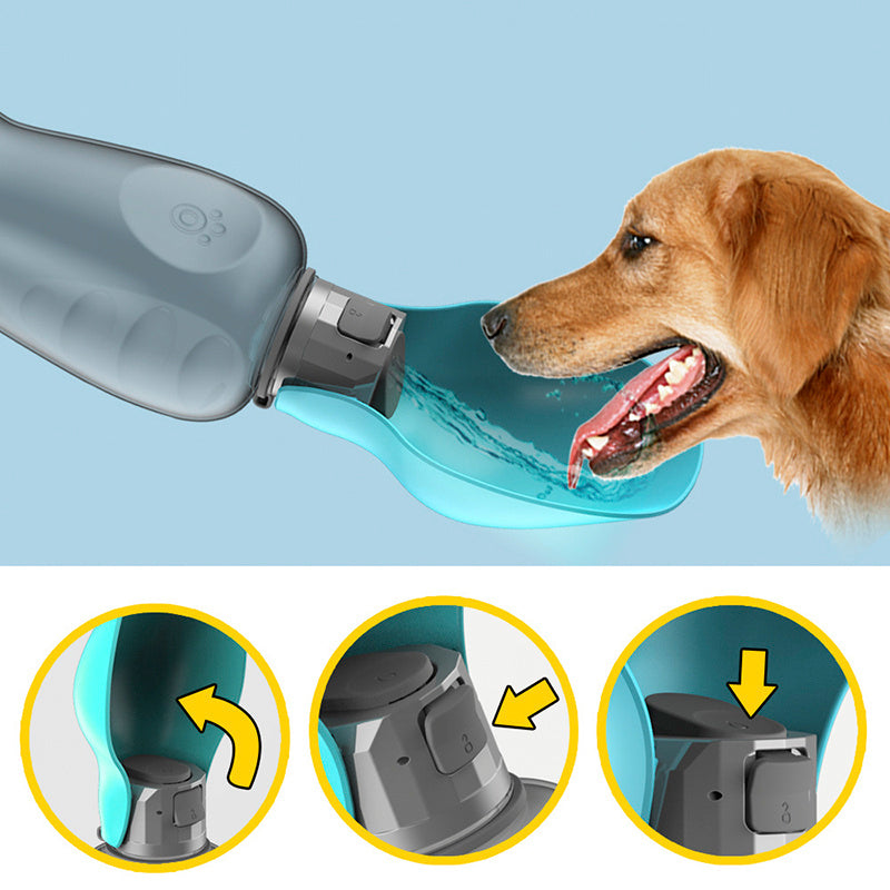 800ml Portable Leakproof Dog Water Bottle with Bow