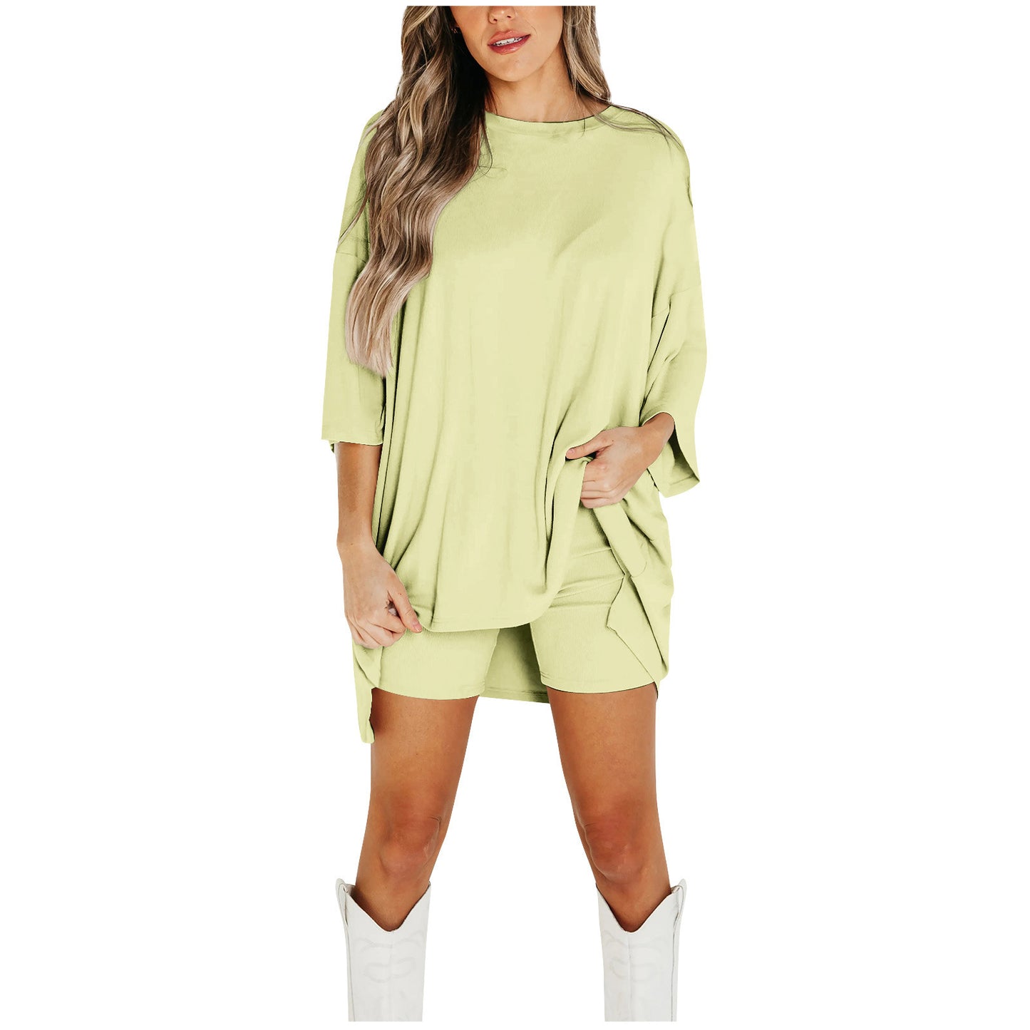 Summer Shorts Suit Loose Tee & Slim Pants Women