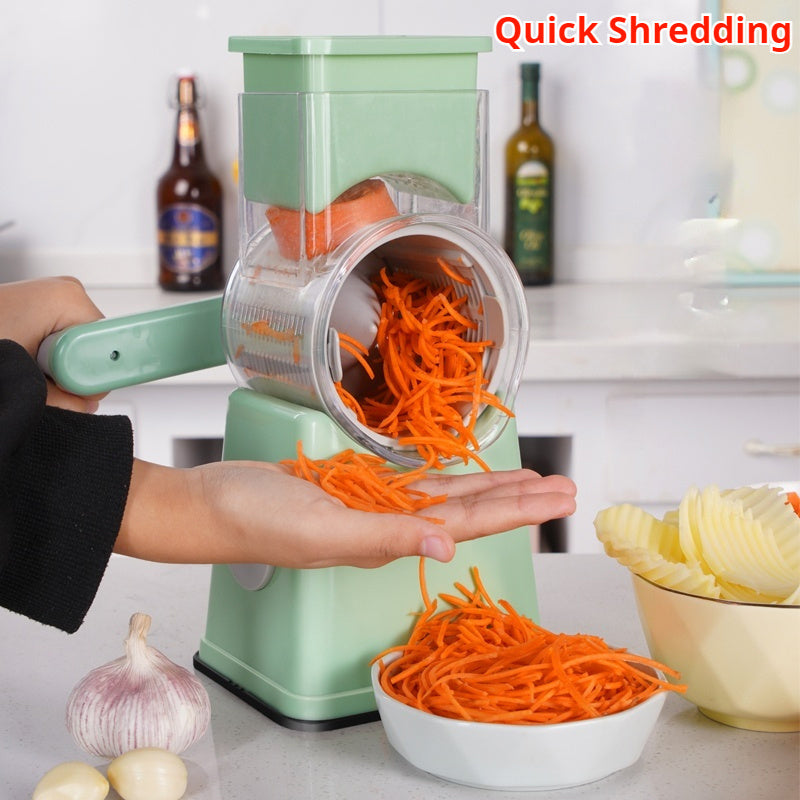 White Kitchen Vegetable Slicer – Manual Food Prep Tool with Stainless Steel Blades