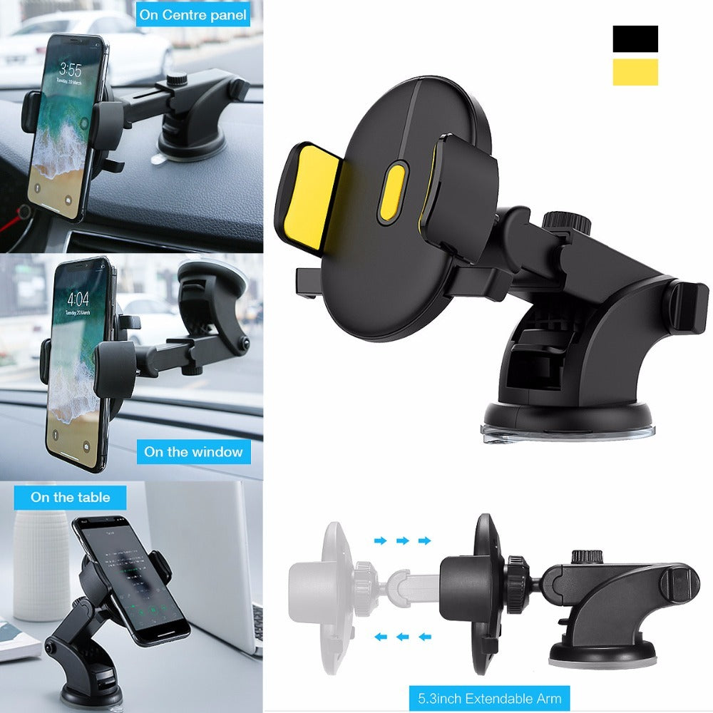 Telescopic Car Phone Holder with Suction Cup Mount