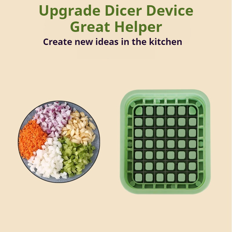White Kitchen Vegetable Slicer – Manual Food Prep Tool with Stainless Steel Blades