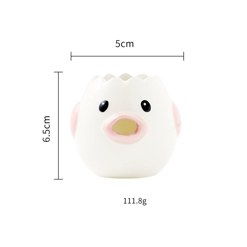 Cute Chicken Ceramic Egg Separator Practical Kitchen Accessory