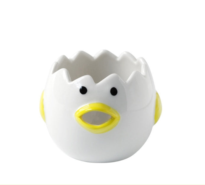 Cute Chicken Ceramic Egg Separator Practical Kitchen Accessory