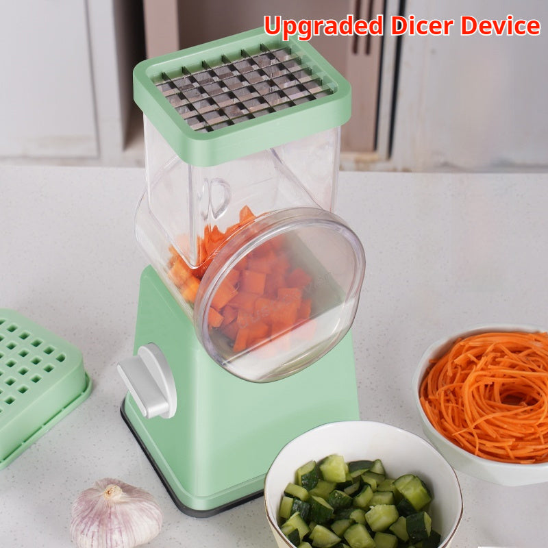 White Kitchen Vegetable Slicer – Manual Food Prep Tool with Stainless Steel Blades
