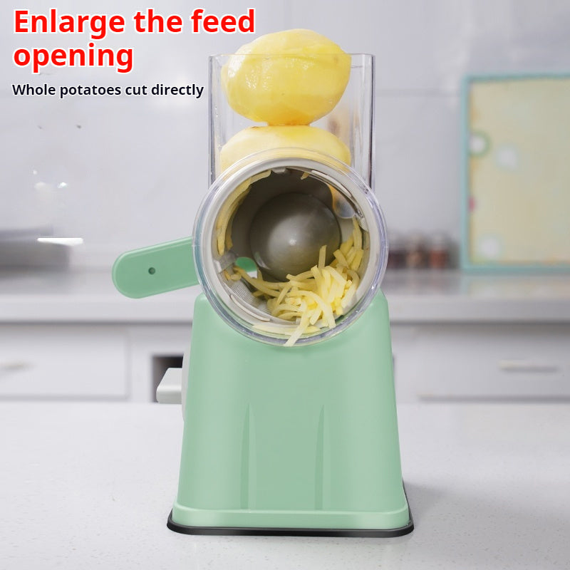White Kitchen Vegetable Slicer – Manual Food Prep Tool with Stainless Steel Blades