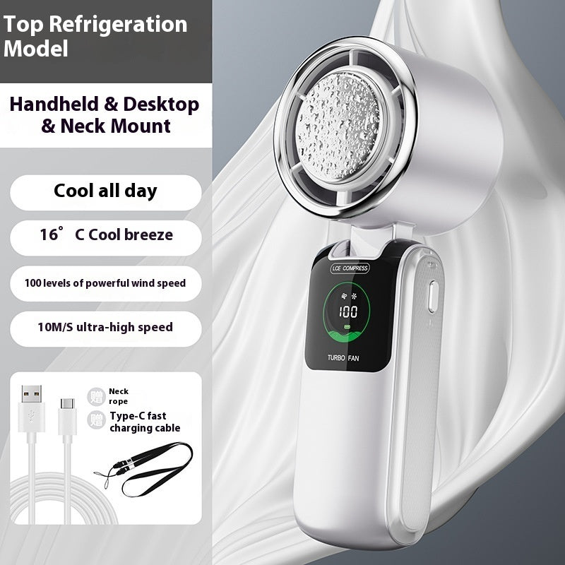 New Ice Pack High-Speed Handheld Electric Folding Mini Fan