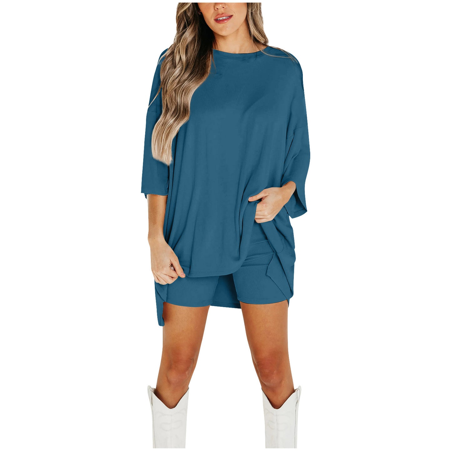 Summer Shorts Suit Loose Tee & Slim Pants Women
