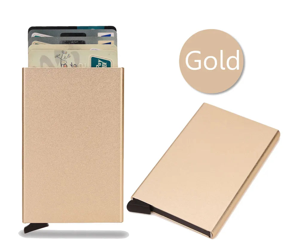 RFID Smart Wallet – Slim Metal Pop-Up Card Holder