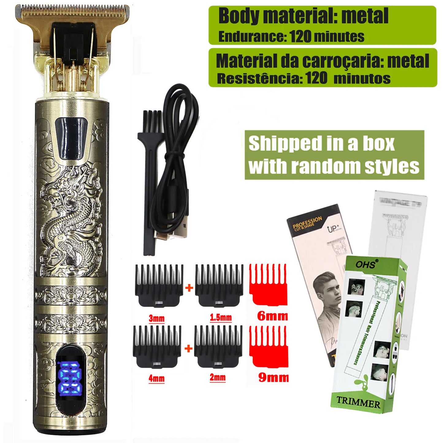 T9 Hair Clipper 0mm Precision Beard Trimmer Machine