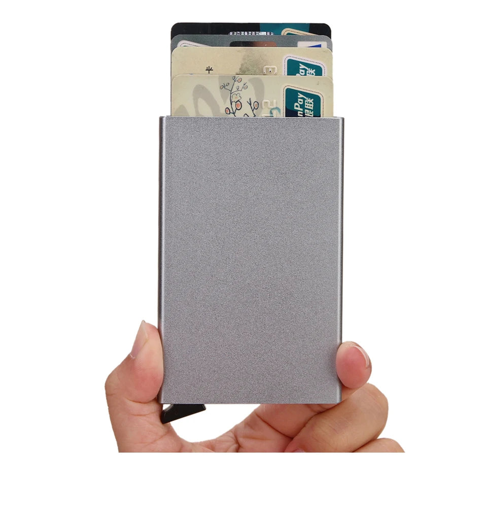RFID Smart Wallet – Slim Metal Pop-Up Card Holder