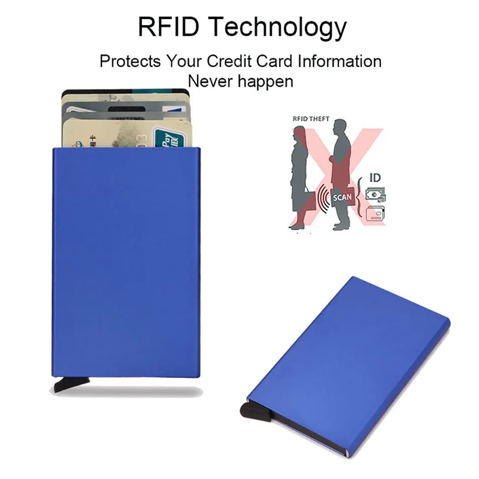 RFID Smart Wallet – Slim Metal Pop-Up Card Holder