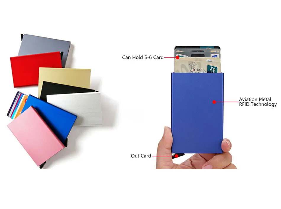 RFID Smart Wallet – Slim Metal Pop-Up Card Holder