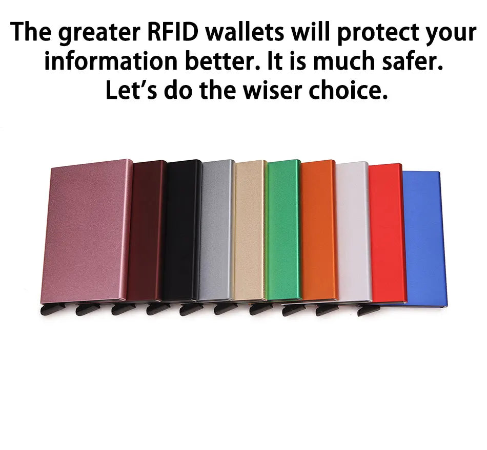 RFID Smart Wallet – Slim Metal Pop-Up Card Holder