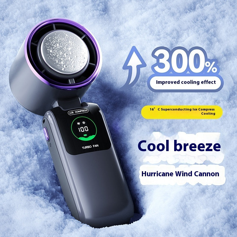 New Ice Pack High-Speed Handheld Electric Folding Mini Fan
