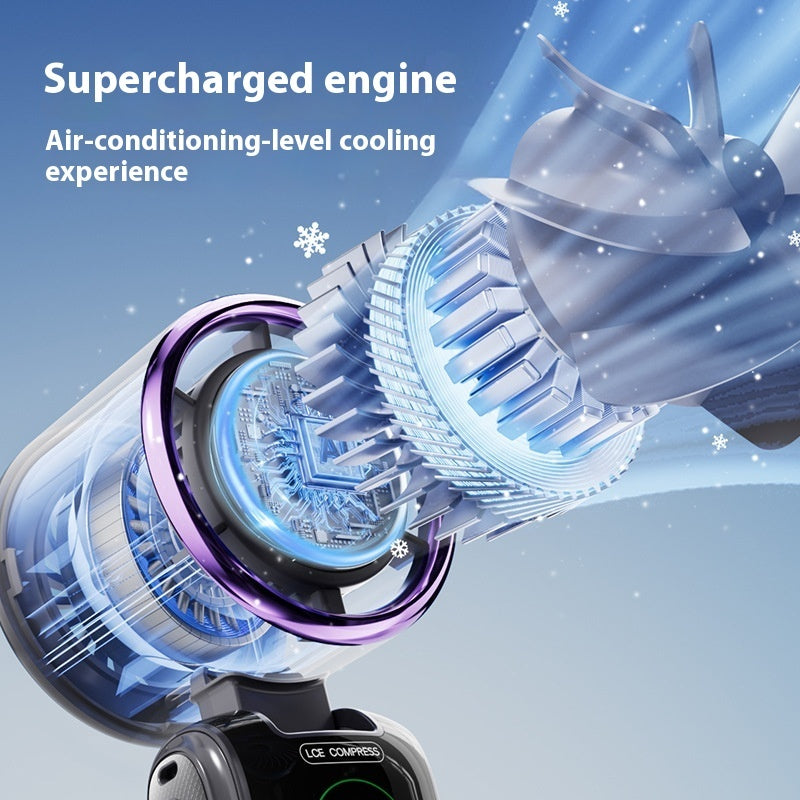 New Ice Pack High-Speed Handheld Electric Folding Mini Fan