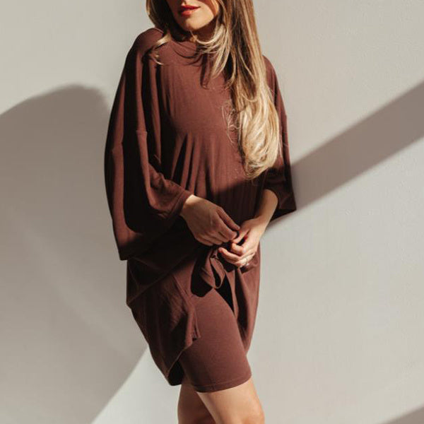 Summer Shorts Suit Loose Tee & Slim Pants Women