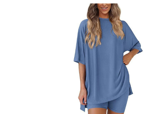 Summer Shorts Suit Loose Tee & Slim Pants Women