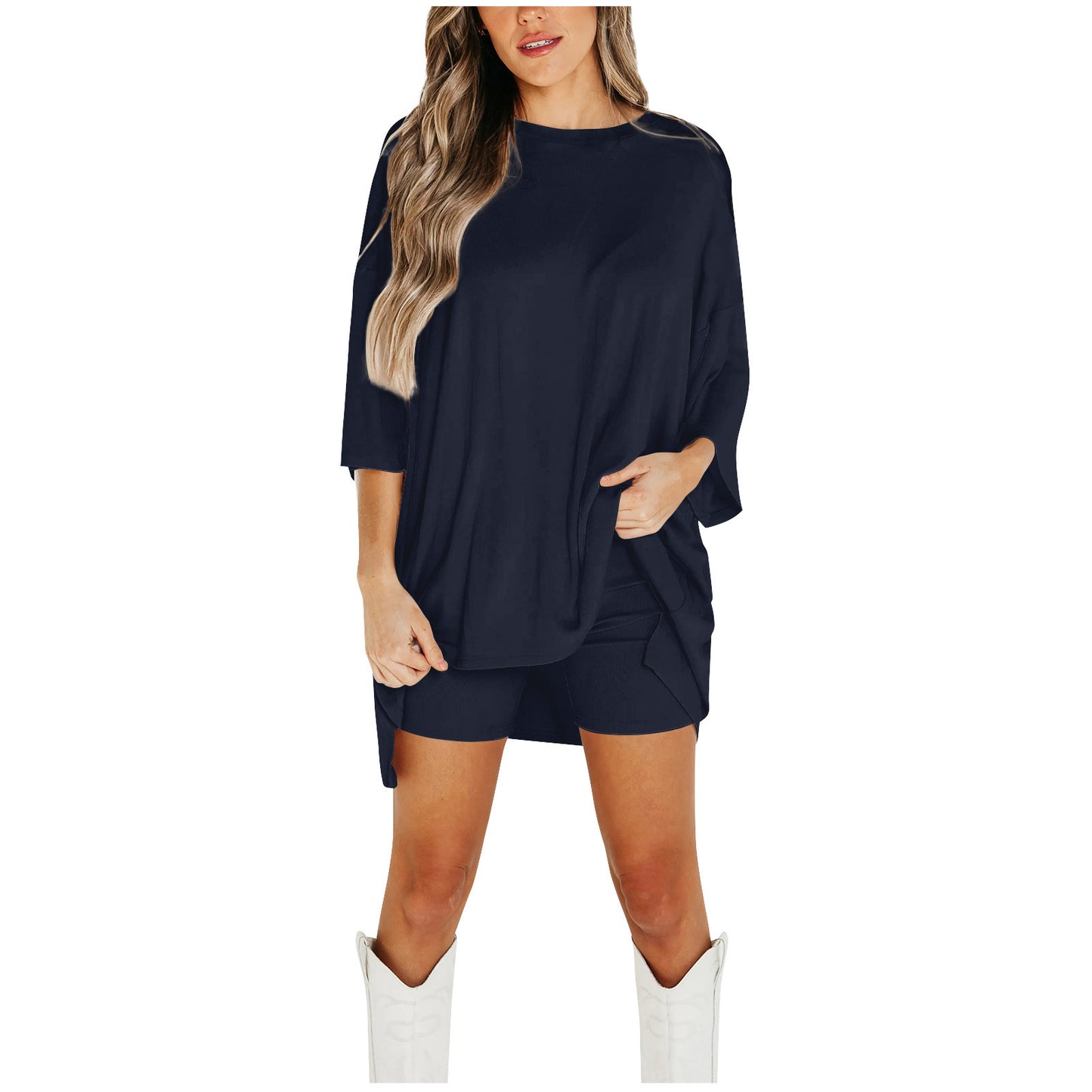 Summer Shorts Suit Loose Tee & Slim Pants Women