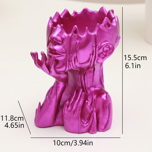 Resin Goddess Head Flower Pot Medusa Garden Decor Statue