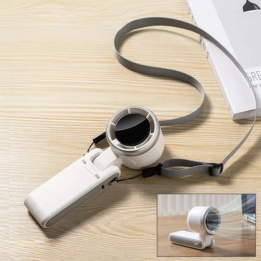 Portable Hanging Neck Fan – 180° Folding Mini Turbo Fan