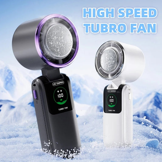 New Ice Pack High-Speed Handheld Electric Folding Mini Fan
