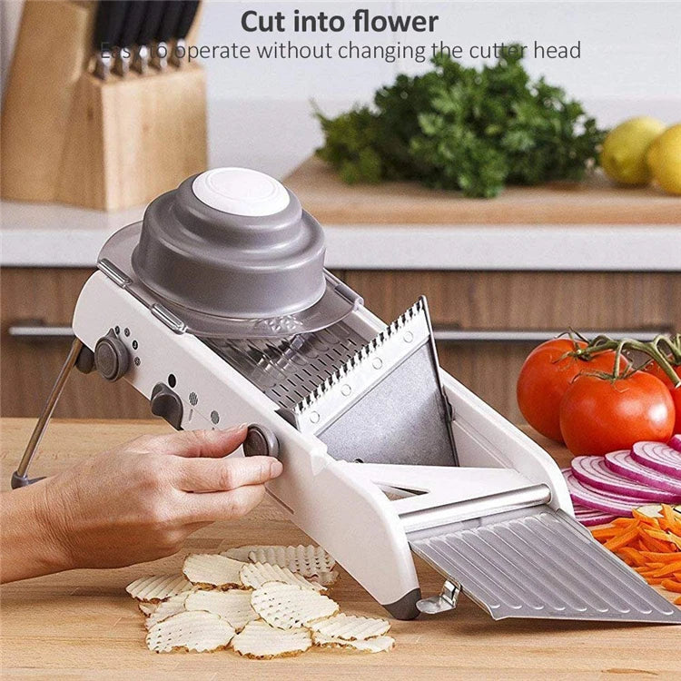 LMETJMA 18 Types Adjustable Mandoline Slicer Stainless Steel Vegetable Julienner Grater Onion Potato Slicer Cutter KC0326