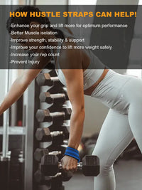 2pcs Lifting Wrist Straps for Weightlifting, Gym Grip Power Workouts Lifting Straps Lift Deadlift Straps Hard Pull Exercise