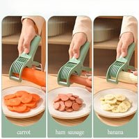 Food Manual Slicer Multifunctional Banana Slicer Vegetable Cutter Stainless Steel Slicers Cutter for Salad Sausage Kitchen Tools