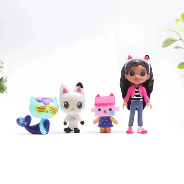 13pcs Gabby Dollhouse Anime Figure Toy Smiling Car Cat Hug Gaby Girl Dolls Mercat Cartoon Action Figure Kids Xmas Birthday Gifts