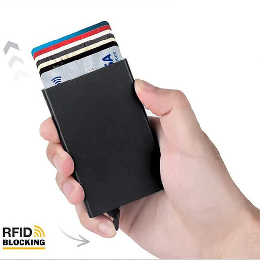 RFID Smart Wallet – Slim Metal Pop-Up Card Holder