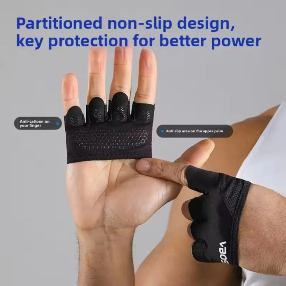 1 pair Anti Slip Four Finger Gloves for Men Women Weightlifting Pilates Aerial Yoga Fitness Breathable Half Finger Anti Callus