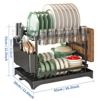 Stainless Steel Dish Rack | Hygienic & Residue-Free Drying | Premium Carbon Steel Construction | Space-Saving Kitchen Organizer