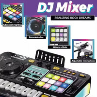 Kids Simulation DJ Mixer Controller Toys Multifunctional Music Effects Electronic Learning Game Birthday Gift for Children