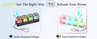 4 Keys Keyboard Fidget Toy Keychain Stress Relief Clicker Fidget Keyboard with LED, Squeeze Toy Crystal Transparent Bag Charm