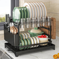 Stainless Steel Dish Rack | Hygienic & Residue-Free Drying | Premium Carbon Steel Construction | Space-Saving Kitchen Organizer