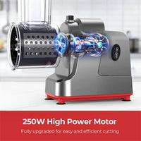 LMETJMA 250W 5 in 1 Electric Vegetable Slicer Shredder Automatic Salad Shooter Machine Cheese Grater Carrot Cabbage Cutter JT253