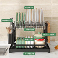 Stainless Steel Dish Rack | Hygienic & Residue-Free Drying | Premium Carbon Steel Construction | Space-Saving Kitchen Organizer