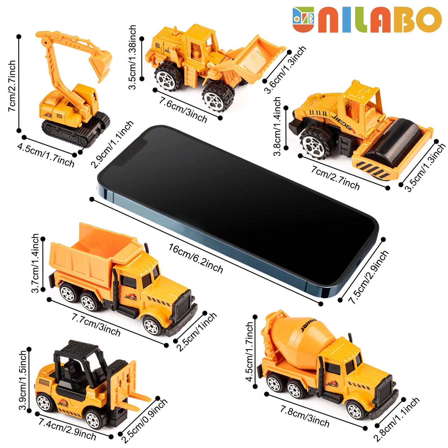 Alloy Construction Vehicles Toy Set for Ages 3-8-STEM Toys with Container Truck/Tower Crane/Excavator, Perfect Birthday Gift