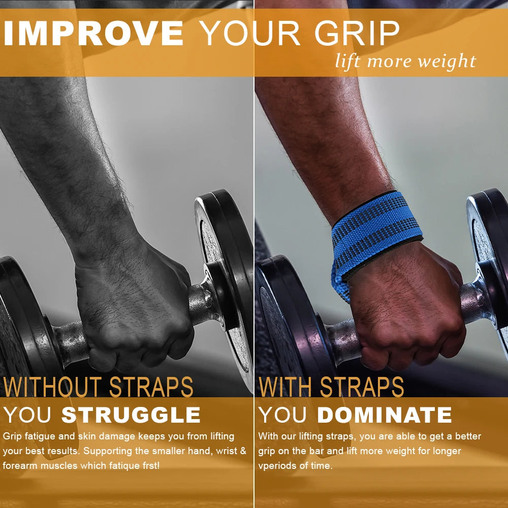 2pcs Lifting Wrist Straps for Weightlifting, Gym Grip Power Workouts Lifting Straps Lift Deadlift Straps Hard Pull Exercise