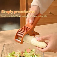 Food Manual Slicer Multifunctional Banana Slicer Vegetable Cutter Stainless Steel Slicers Cutter for Salad Sausage Kitchen Tools