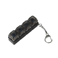 4 Keys Keyboard Fidget Toy Keychain Stress Relief Clicker Fidget Keyboard with LED, Squeeze Toy Crystal Transparent Bag Charm