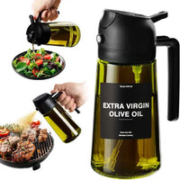 470ml Oil Sprayer for Cooking 2-in-1 Olive Oil Dispenser Thick Glass Bottle