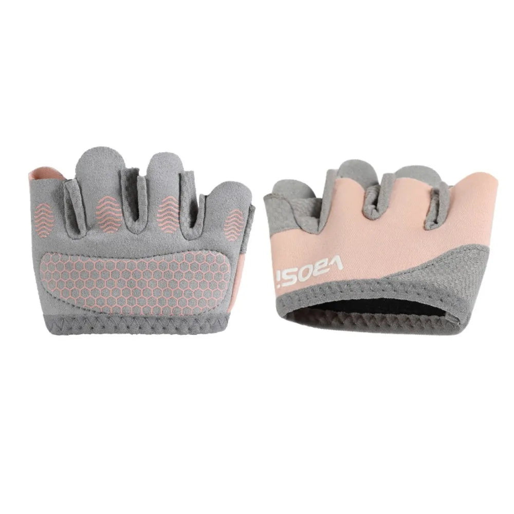 1 pair Anti Slip Four Finger Gloves for Men Women Weightlifting Pilates Aerial Yoga Fitness Breathable Half Finger Anti Callus