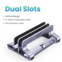 UGREEN Vertical Laptop Stand For MacBook Pro Aluminum Portable Notebook Stand Laptop Support MacBook Air Pro Tablet Phone Stand